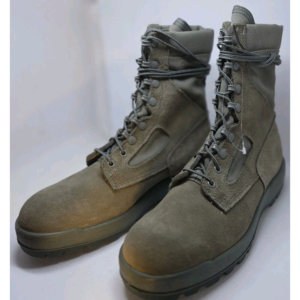 McRae Sage Green Suede GoreTex Military Combat Boots Mens 8.5 R Vibram clean
